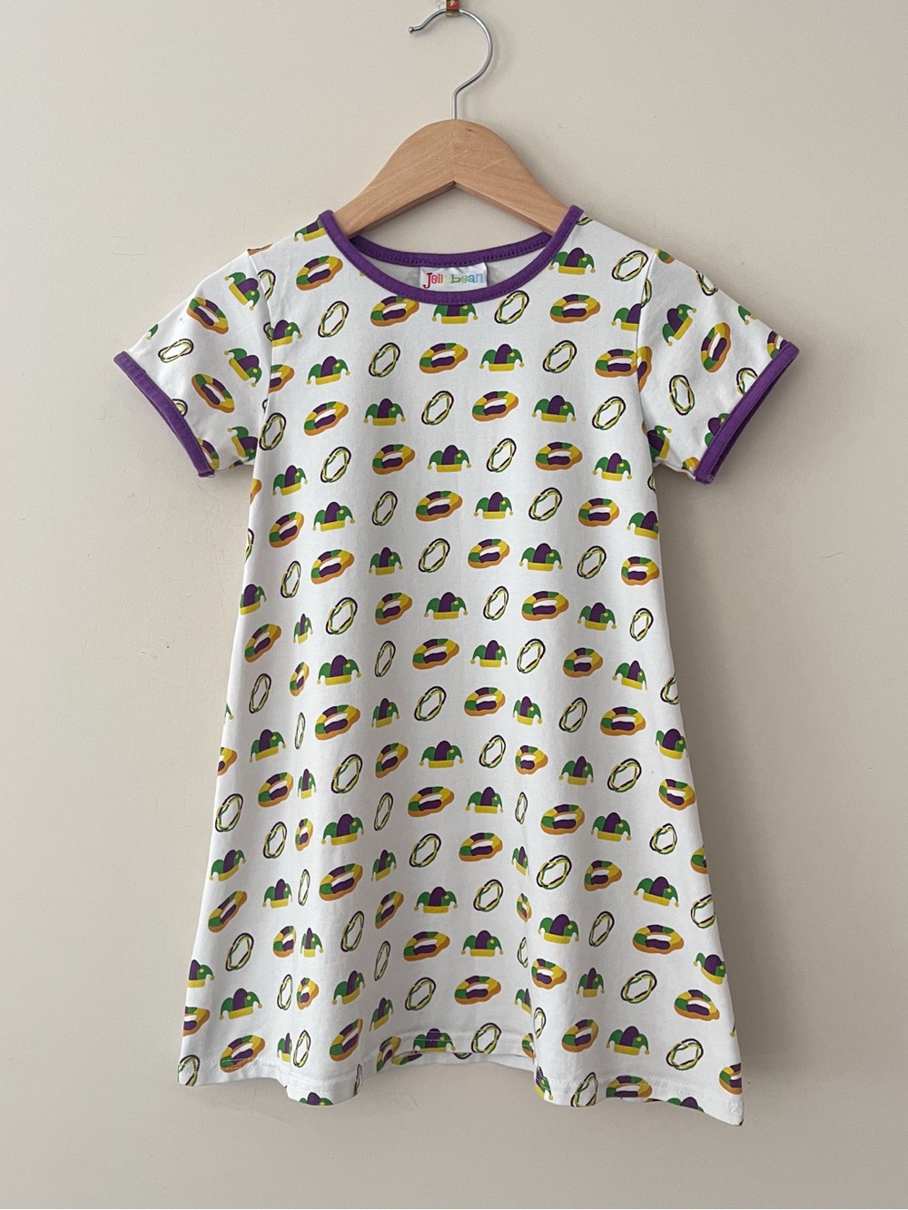 JELLYBEAN EUC Mardi Gras Print Dress